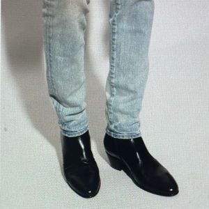 Men’s Leather Western Heeled Inside Zip Ankle Boot Custom Made in USA Si…